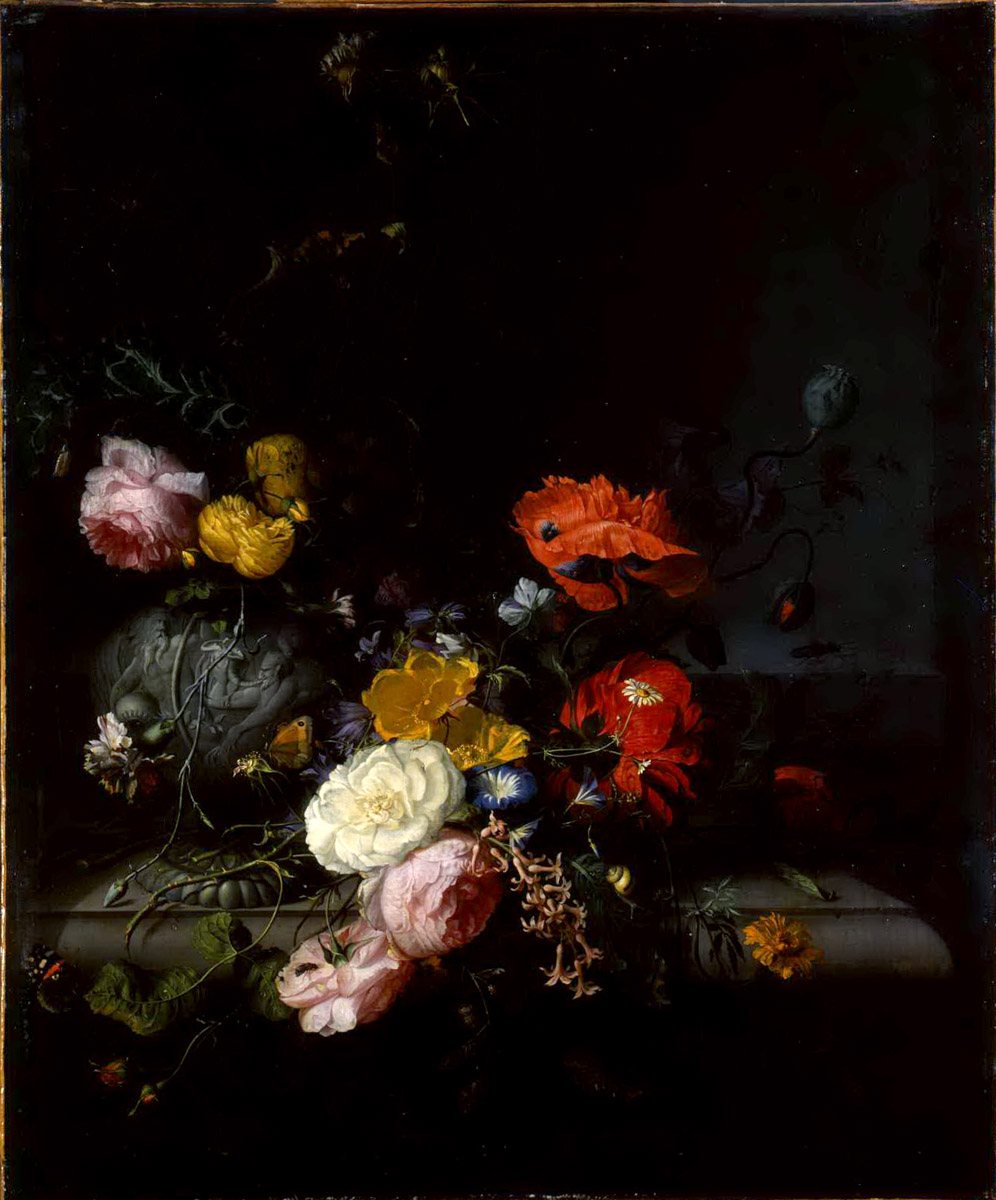 Nature morte avec fleurs et insectes_0